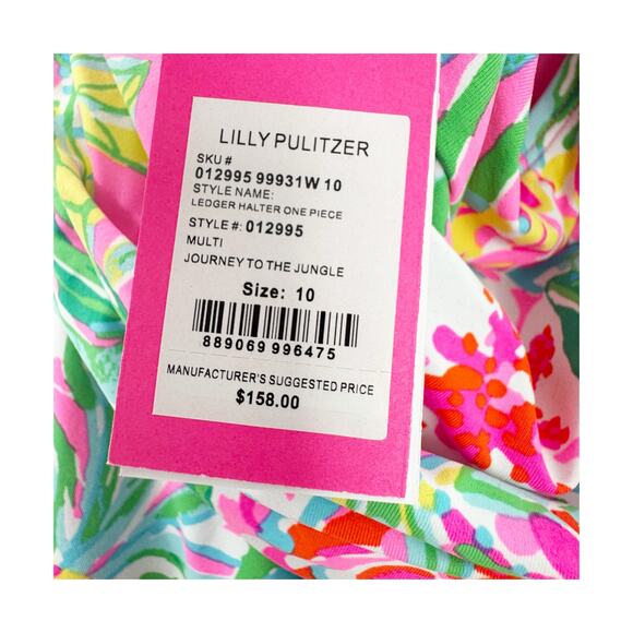 Lilly Pulitzer Ledger Halter One-Piece Swimsuit Multi Journey Size 10 NWT - Picture 11 of 12